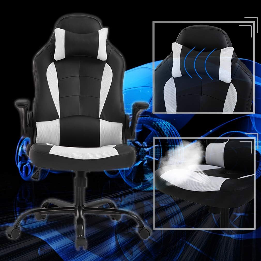 1760388270_BestOffice-PC-Gaming-Chair-Ergonomic-Office-Chair-Desk-Chair-with-Lumbar-Support-Flip-Up-Arms-Headrest-PU-Leather-Executive-High-Back-Computer-Chair-for-Adults-Women-Men-White.jpg BestOffice PC Gaming Chair Ergonomic Office Chair Desk Chair with Lumbar Support Flip Up Arms Headrest PU Leather Executive High Back Computer Chair for Adults Women Men (White) - Image 6