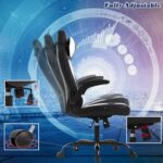 BestOffice PC Gaming Chair Ergonomic Office Chair Desk Chair with Lumbar Support Flip Up Arms Headrest PU Leather Executive High Back Computer Chair for Adults Women Men (White) - Image 7
