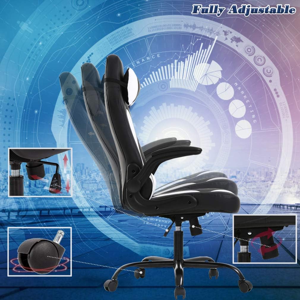 1760388271_BestOffice-PC-Gaming-Chair-Ergonomic-Office-Chair-Desk-Chair-with-Lumbar-Support-Flip-Up-Arms-Headrest-PU-Leather-Executive-High-Back-Computer-Chair-for-Adults-Women-Men-White.jpg BestOffice PC Gaming Chair Ergonomic Office Chair Desk Chair with Lumbar Support Flip Up Arms Headrest PU Leather Executive High Back Computer Chair for Adults Women Men (White) - Image 7