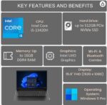 Lenovo V15 Gen 4 (15.6" FHD Anti-Glare, 13th Intel Core i5-13420H (Beat i7-1255U), 16GB RAM, 512GB SSD) for Business, Home, Military Grade, Ethernet, Webcam, IST Hub, Win 11 Pro w/AI Copilot, Black - Image 4