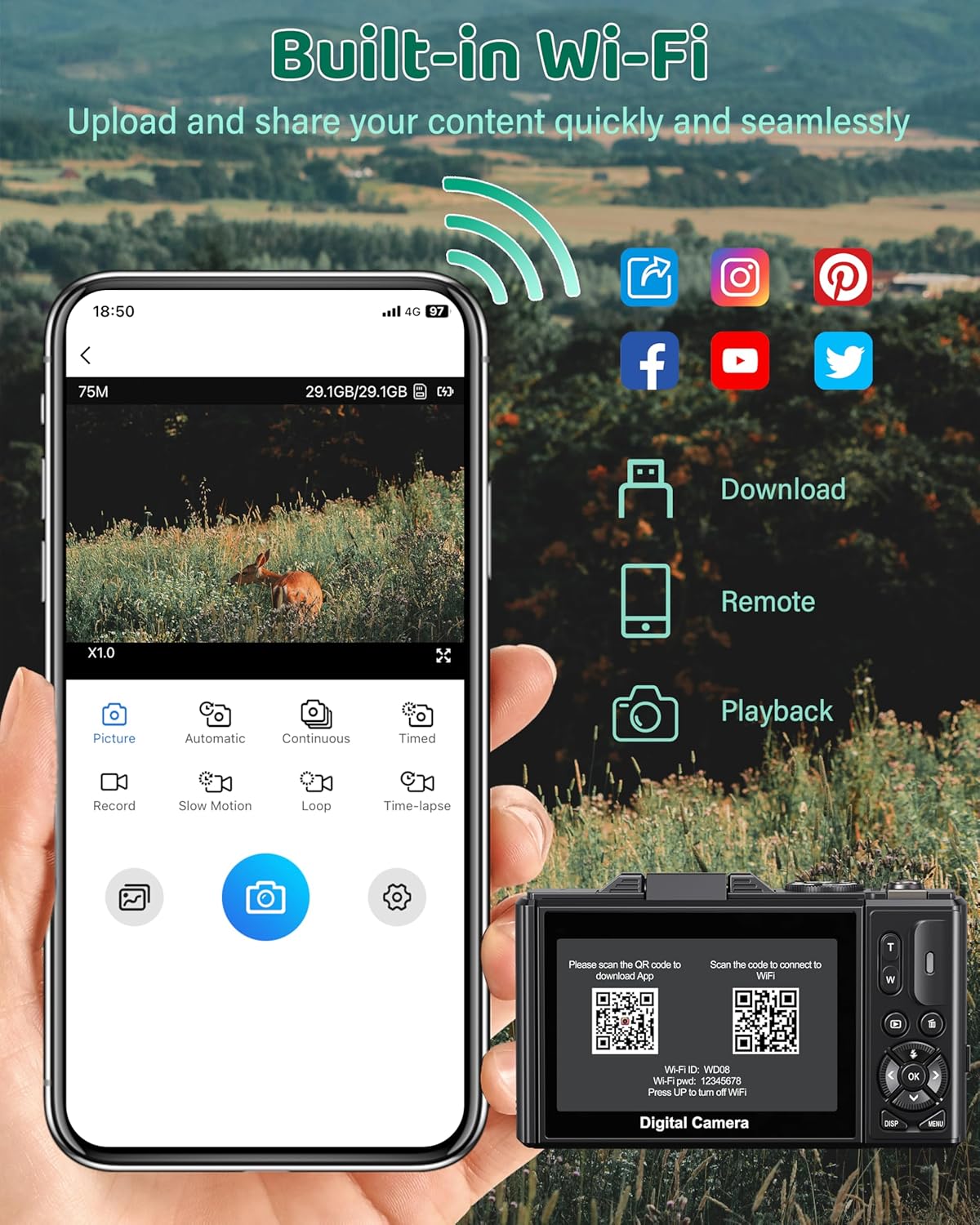 1760389697_5K-Digital-Camera-WiFi-75MP-Cameras-for-Photography-UHD-Vlogging-Camera-for-YouTube-with-3-180°-Flip-Screen-Autofocus-Compact-Video-Travel-Camara-with-18X-Zoom-32GB-SD-Card-2-Batteries.jpg 5K Digital Camera - WiFi 75MP Cameras for Photography - UHD Vlogging Camera for YouTube with 3" 180° Flip Screen - Autofocus Compact Video Travel Camara with 18X Zoom, 32GB SD Card, 2 Batteries - Image 6