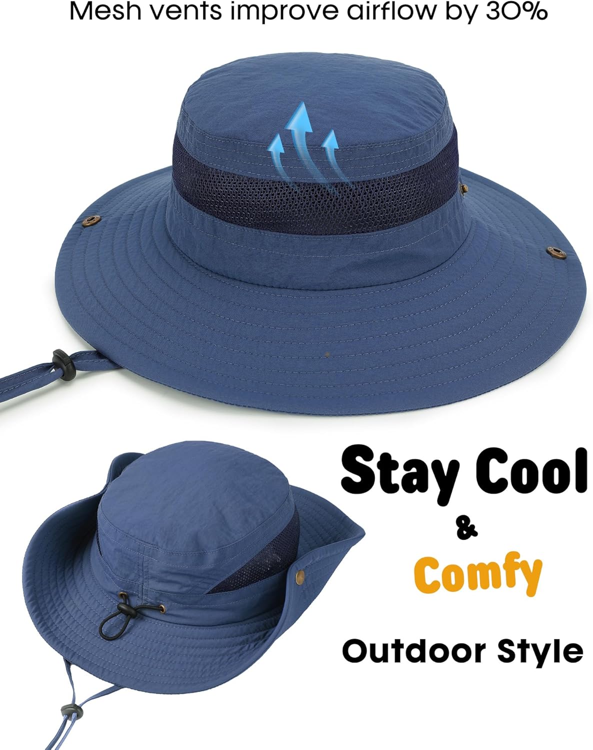 1760390488_Camptrace-Toddler-Kids-Sun-Hat-UPF-50-Wide-Brim-Bucket-Hat-Outdoor-Baby-Beach-Hat-for-Boys-Girls-2-13-Years.jpg Camptrace Toddler Kids Sun Hat UPF 50+ Wide Brim Bucket Hat Outdoor Baby Beach Hat for Boys Girls 2-13 Years - Image 5