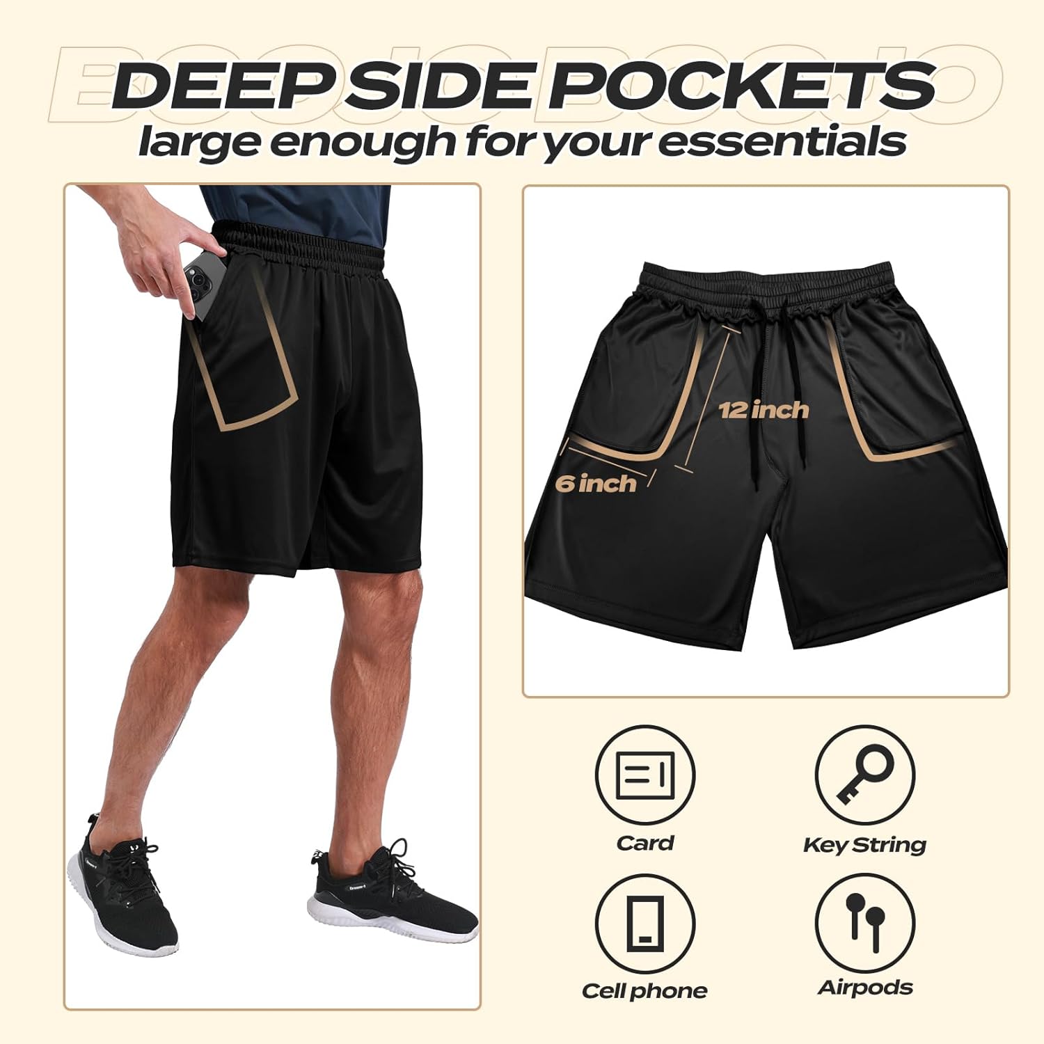 1760391206_5-Pack-Athletic-Gym-Mens-Shorts-Workout-Black-Quick-Dry-Basketball-Shorts-with-Pockets-for-Running-Casual-Activewear.jpg 5 Pack Athletic Gym Mens Shorts - Workout Black Quick Dry Basketball Shorts with Pockets for Running Casual Activewear - Image 4