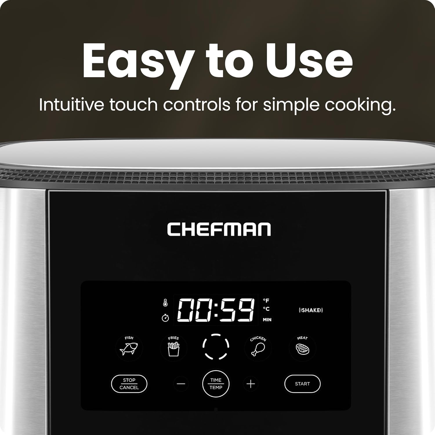 1760426779_Chefman-TurboFry®-Touch-Air-Fryer-XL-8-Qt-Family-Size-One-Touch-Digital-Control-Presets-French-Fries-Chicken-Meat-Fish-Nonstick-Dishwasher-Safe-Parts-Automatic-Shutoff-Stainless-Steel.jpg Chefman TurboFry® Touch Air Fryer, XL 8-Qt Family Size, One-Touch Digital Control Presets, French Fries, Chicken, Meat, Fish, Nonstick Dishwasher-Safe Parts, Automatic Shutoff, Stainless Steel - Image 5