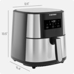 Chefman TurboFry® Touch Air Fryer, XL 8-Qt Family Size, One-Touch Digital Control Presets, French Fries, Chicken, Meat, Fish, Nonstick Dishwasher-Safe Parts, Automatic Shutoff, Stainless Steel - Image 8