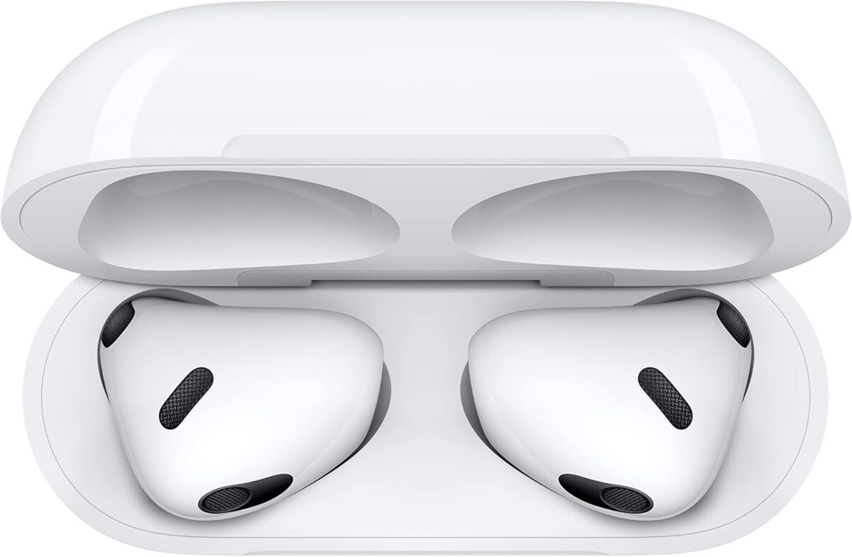 Apple AirPods (3rd Generation) Wireless Ear Buds, Bluetooth Headphones, Personalized Spatial Audio, Sweat and Water Resistant, Lightning Charging Case Included, Up to 30 Hours of Battery Life - Image 5