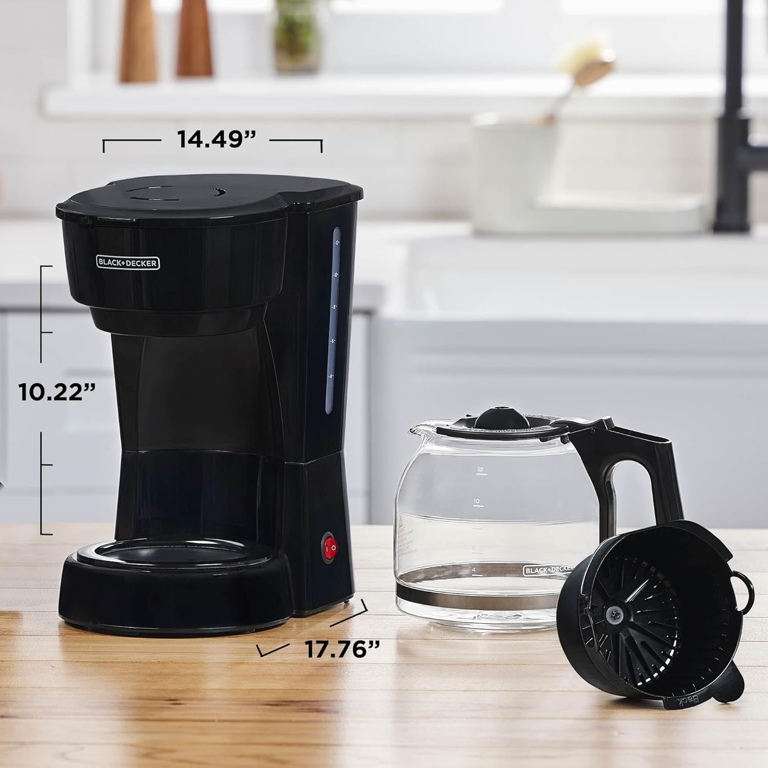 1760428102_BLACKDECKER-12-Cup-Coffee-Maker-with-Easy-OnOff-Switch-Easy-Pour-Non-Drip-Carafe-with-Removable-Filter-Basket-Vortex-Technology-Black.jpg BLACK+DECKER 12-Cup Coffee Maker with Easy On/Off Switch, Easy Pour, Non-Drip Carafe with Removable Filter Basket, Vortex Technology, Black - Image 5