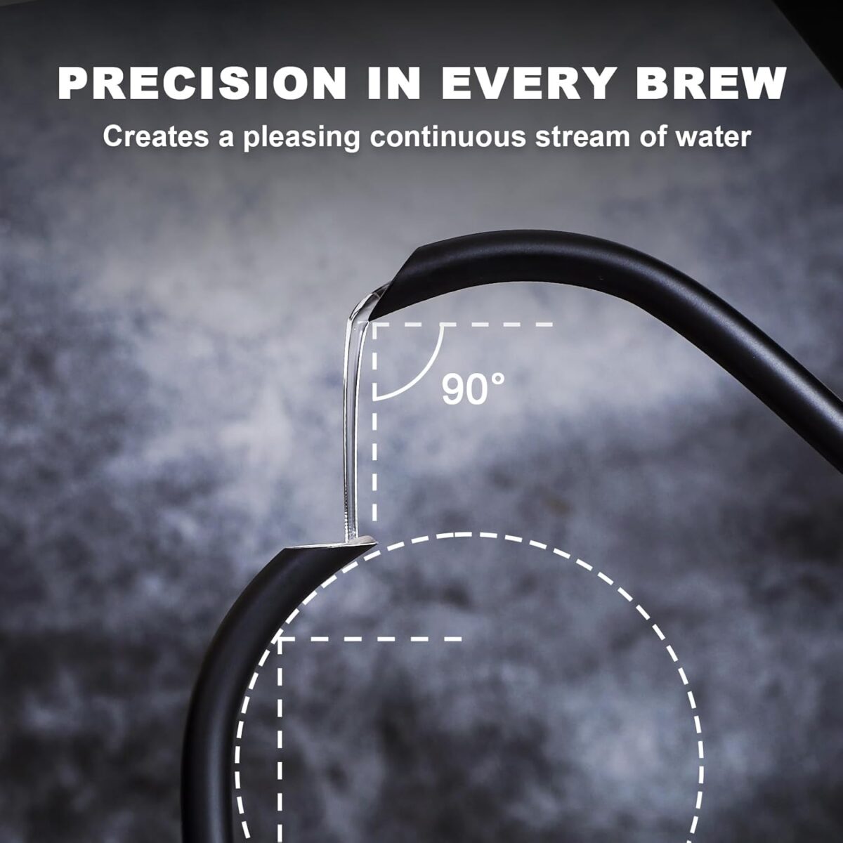 Nueve&Five Gooseneck Electric Kettle with Thermometer， Black Electric Kettle 1L with Auto Shut-Off，1000W Hot Water Kettle of Stainless Steel， Pour Over Kettle for Coffee & Tea - Image 8