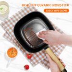 Audecook Hot Pot Electric 2L, Cermic Glaze Non-Stick Frying Pan 8 Inch, Portable Travel Cooker for Ramen/Steak/Fried Rice/Oatmeal/Soup, with Dual Power Control (Silicone Spatula Included) - Image 6