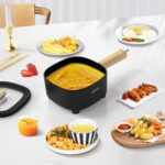 Audecook Hot Pot Electric 2L, Cermic Glaze Non-Stick Frying Pan 8 Inch, Portable Travel Cooker for Ramen/Steak/Fried Rice/Oatmeal/Soup, with Dual Power Control (Silicone Spatula Included) - Image 7