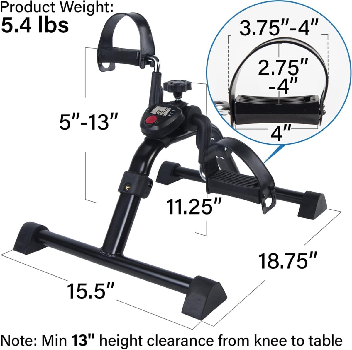 Vaunn Wrist Arm Leg Strengtheners Pedal Exerciser with Electronic Display for Indoor Exerciser and Physical Therapy - Image 6