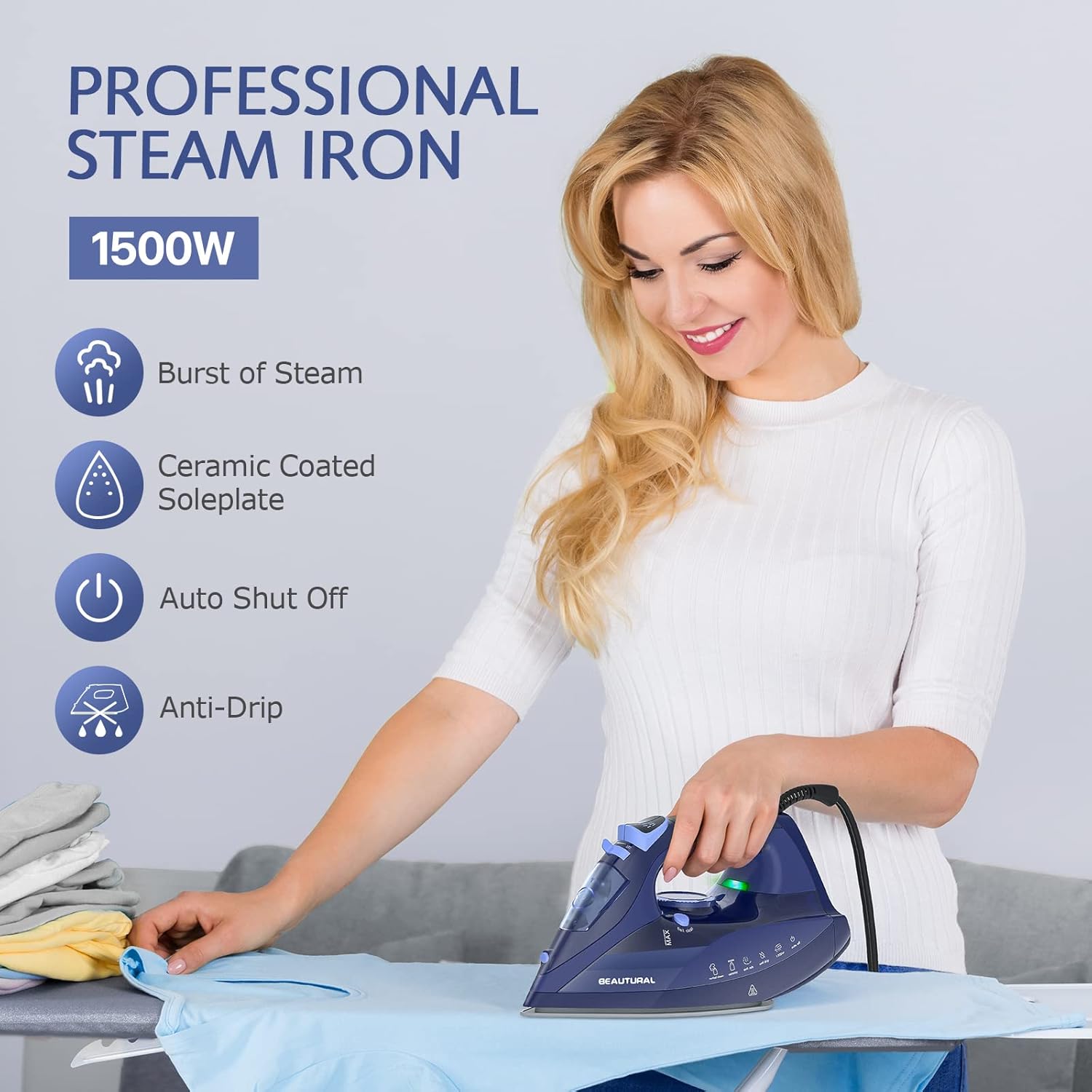 1760468310_BEAUTURAL-Steam-Iron-for-Clothes-with-Precision-Thermostat-Dial-Ceramic-Coated-Soleplate-3-Way-Auto-Off-Self-Cleaning-Anti-Calcium-Anti-Drip-Blue.jpg BEAUTURAL Steam Iron for Clothes with Precision Thermostat Dial, Ceramic Coated Soleplate, 3-Way Auto-Off, Self-Cleaning, Anti-Calcium, Anti-Drip Blue - Image 3