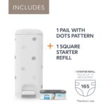 Diaper Genie Select Pail (Polka Dot) is Made of Durable Stainless Steel and Includes 1 Starter Square Refill That can Hold up to 165 Newborn-Sized Diapers. - Image 5