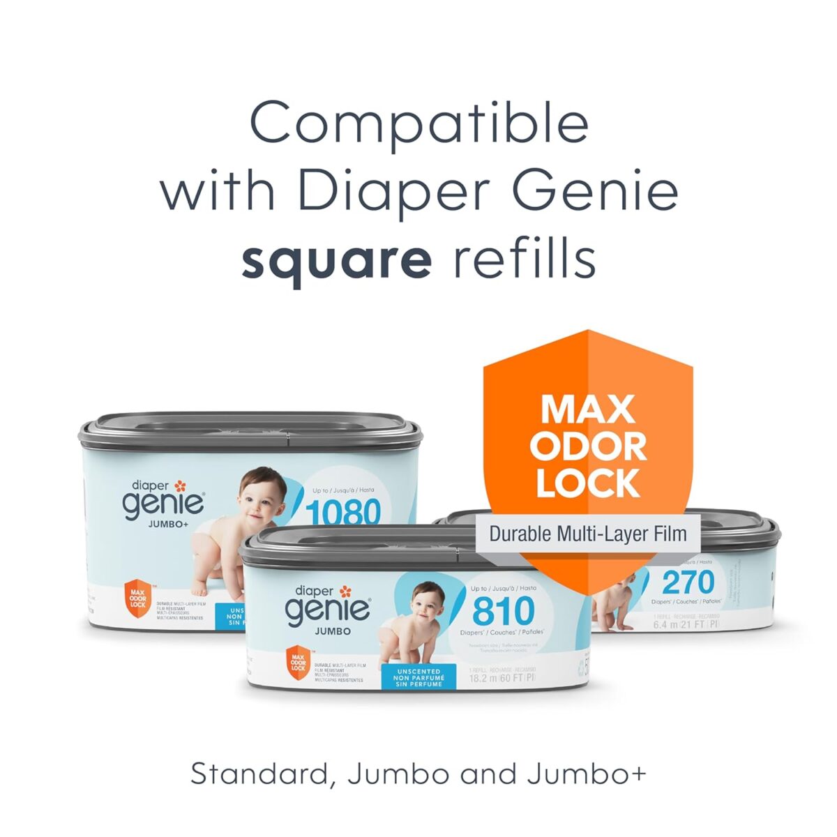 Diaper Genie Select Pail (Polka Dot) is Made of Durable Stainless Steel and Includes 1 Starter Square Refill That can Hold up to 165 Newborn-Sized Diapers. - Image 7