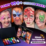 Face Painting Kit for Kids, Non-Toxic and Hypoallergenic Face Paint Makeup Kit| with Stencils, Book, Easy to Use and Safe for Kids, Fun for Halloween, Birthday Party, School Event - Image 3