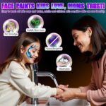 Face Painting Kit for Kids, Non-Toxic and Hypoallergenic Face Paint Makeup Kit| with Stencils, Book, Easy to Use and Safe for Kids, Fun for Halloween, Birthday Party, School Event - Image 5
