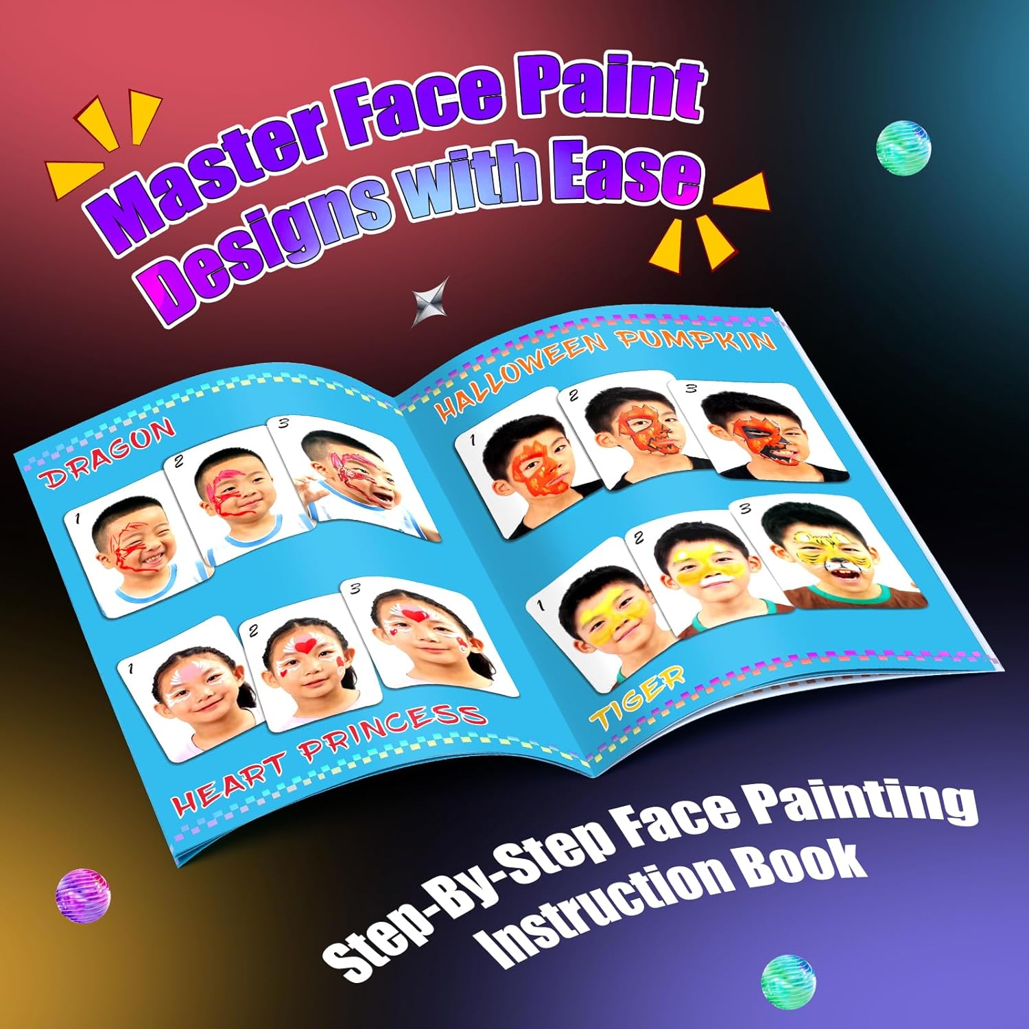 1760473114_Face-Painting-Kit-for-Kids-Non-Toxic-and-Hypoallergenic-Face-Paint-Makeup-Kit-with-Stencils-Book-Easy-to-Use-and-Safe-for-Kids-Fun-for-Halloween-Birthday-Party-School-Event.jpg Face Painting Kit for Kids, Non-Toxic and Hypoallergenic Face Paint Makeup Kit| with Stencils, Book, Easy to Use and Safe for Kids, Fun for Halloween, Birthday Party, School Event - Image 7