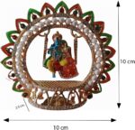 Metal Radha Krishna Idol Size 4" 3.5" inches on Swinging Jhula Idol Statue Showpiece Figurine for car Dashboard Janmashtami jhula (Size 4 X 4 Inches) - Image 4
