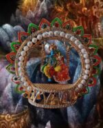 Metal Radha Krishna Idol Size 4" 3.5" inches on Swinging Jhula Idol Statue Showpiece Figurine for car Dashboard Janmashtami jhula (Size 4 X 4 Inches) - Image 5