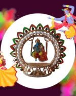 Metal Radha Krishna Idol Size 4" 3.5" inches on Swinging Jhula Idol Statue Showpiece Figurine for car Dashboard Janmashtami jhula (Size 4 X 4 Inches) - Image 6
