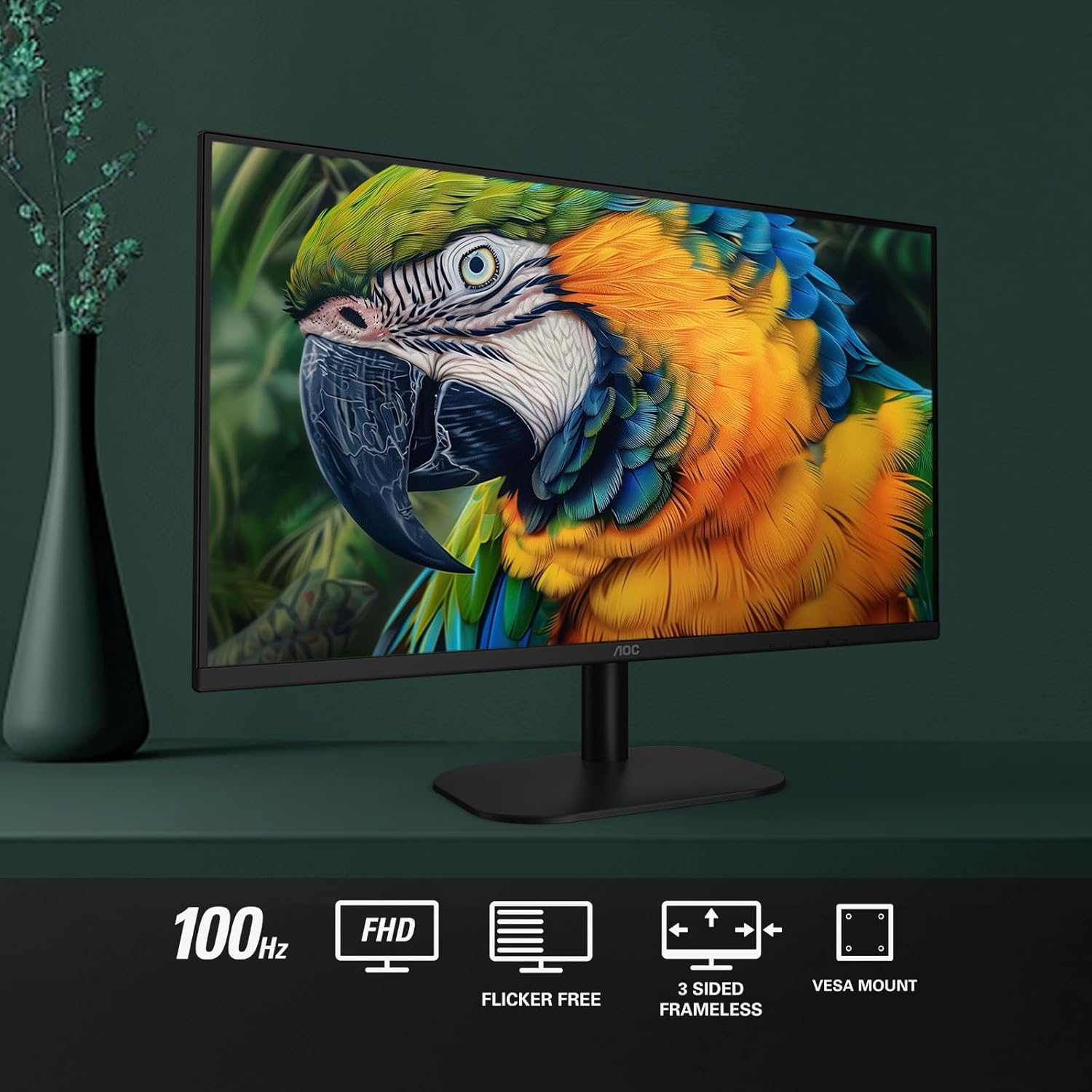 1760475747_AOC-24B2H2-24-Frameless-IPS-Monitor-FHD-1920x1080-100Hz-106-sRGB-for-Home-and-Office-HDMI-x2-Low-Blue-Mode-VESA-Compatible-Black.jpg AOC 24B2H2 24” Frameless IPS Monitor, FHD 1920x1080, 100Hz, 106% sRGB, for Home and Office, HDMI x2, Low Blue Mode, VESA Compatible, Black - Image 3