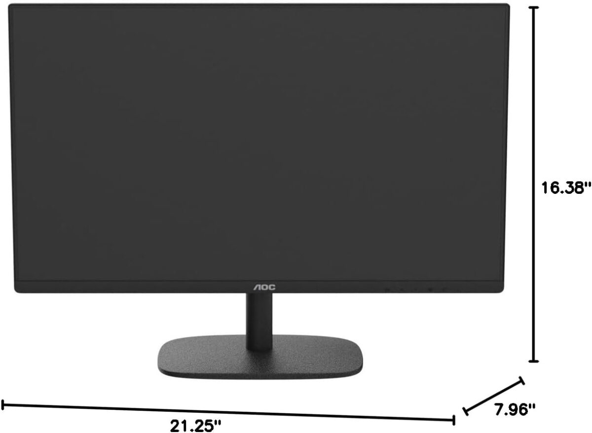 AOC 24B2H2 24” Frameless IPS Monitor, FHD 1920x1080, 100Hz, 106% sRGB, for Home and Office, HDMI x2, Low Blue Mode, VESA Compatible, Black - Image 7