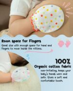 RATIVE No Scratch Mittens Organic Cotton for Newborn Baby 0-6 Months Boys Girls - Image 5