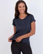 Real Essentials 5 Pack: Women's Dry Fit Short Sleeve V Neck Workout Top - Fitness Gym Athletic Yoga T-Shirt (Plus Available) - Image 3