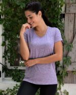 Real Essentials 5 Pack: Women's Dry Fit Short Sleeve V Neck Workout Top - Fitness Gym Athletic Yoga T-Shirt (Plus Available) - Image 7