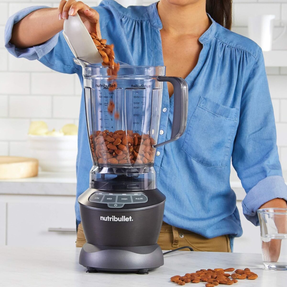 nutribullet Countertop Blender for Shakes, Smoothies, Food Prep, and Frozen Blending, 64 Ounces, 1200 Watt, Dark Gray NBF50400 - Image 7