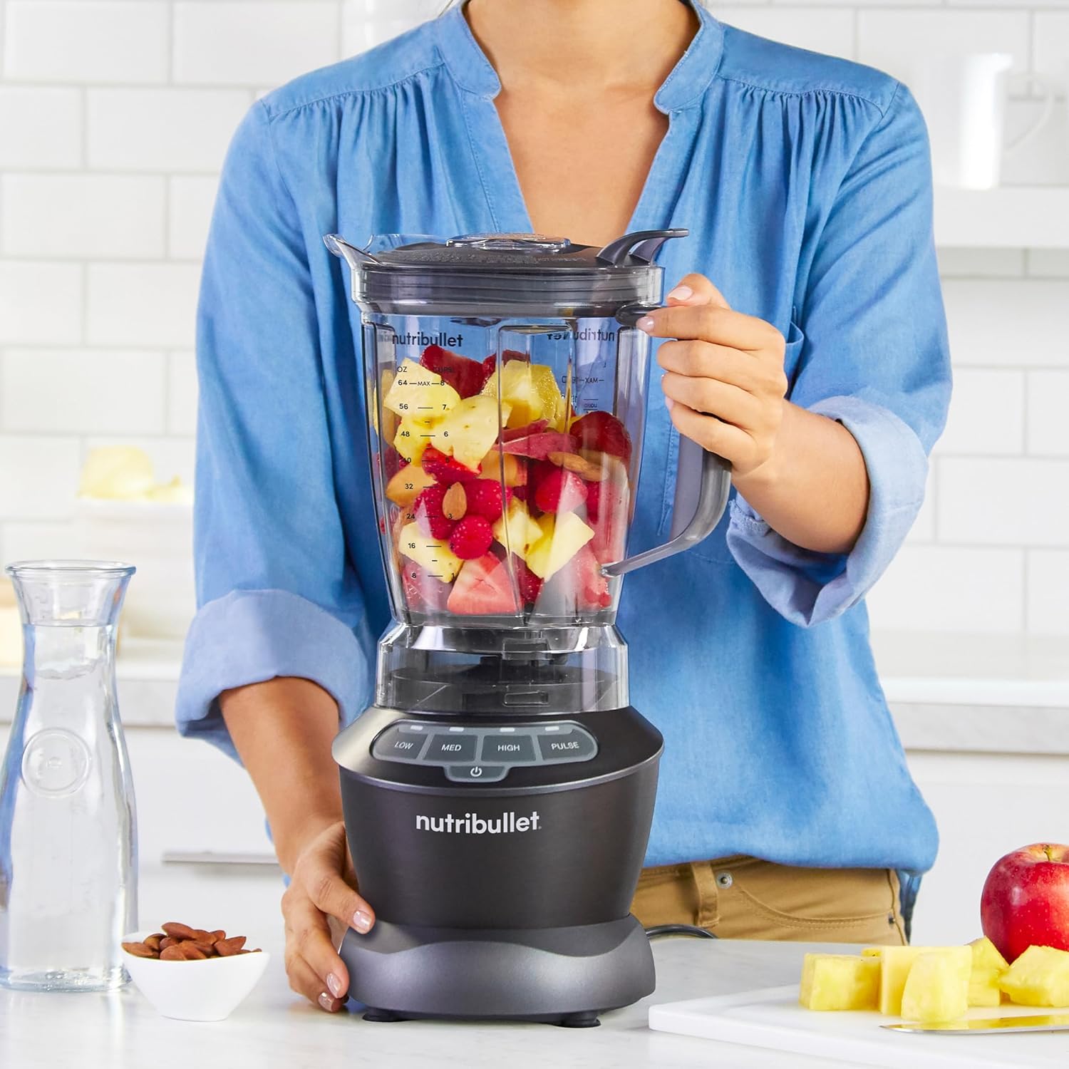 1760557740_nutribullet-Countertop-Blender-for-Shakes-Smoothies-Food-Prep-and-Frozen-Blending-64-Ounces-1200-Watt-Dark-Gray-NBF50400.jpg nutribullet Countertop Blender for Shakes, Smoothies, Food Prep, and Frozen Blending, 64 Ounces, 1200 Watt, Dark Gray NBF50400 - Image 9