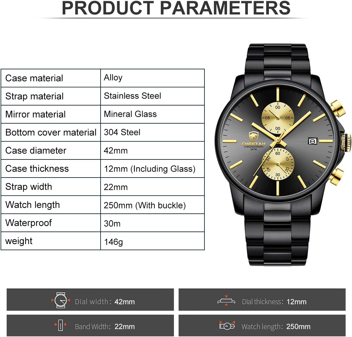 1760558240_GOLDEN-HOUR-Fashion-Business-Mens-Watches-with-Stainless-Steel-Waterproof-Chronograph-Quartz-Watch-for-Men-Auto-Date.jpg GOLDEN HOUR Fashion Business Mens Watches with Stainless Steel Waterproof Chronograph Quartz Watch for Men, Auto Date - Image 5