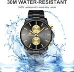 GOLDEN HOUR Fashion Business Mens Watches with Stainless Steel Waterproof Chronograph Quartz Watch for Men, Auto Date - Image 6