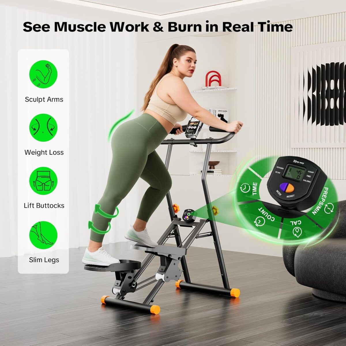 Stair Stepper for Home Gym, 2025 Upgrade Stair Climber w/ 3-Level Resistance & Height, Non-Slip Pedals, Digital Tracker & Phone Holder Home Exercise Machine for Women Men - Image 7
