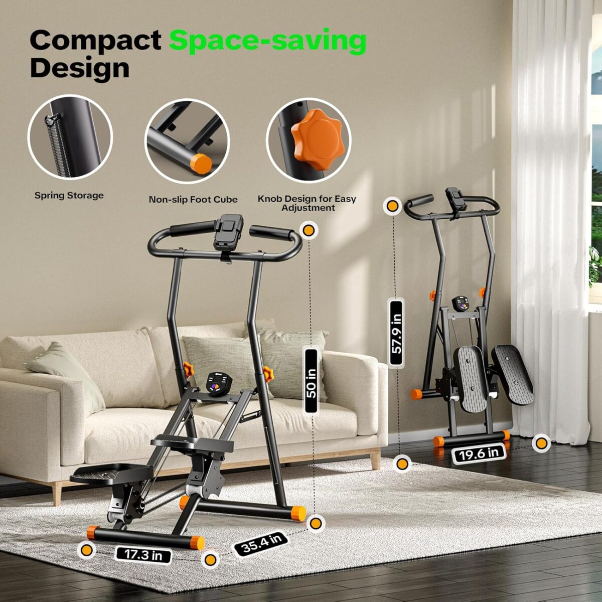 Stair Stepper for Home Gym, 2025 Upgrade Stair Climber w/ 3-Level Resistance & Height, Non-Slip Pedals, Digital Tracker & Phone Holder Home Exercise Machine for Women Men - Image 8