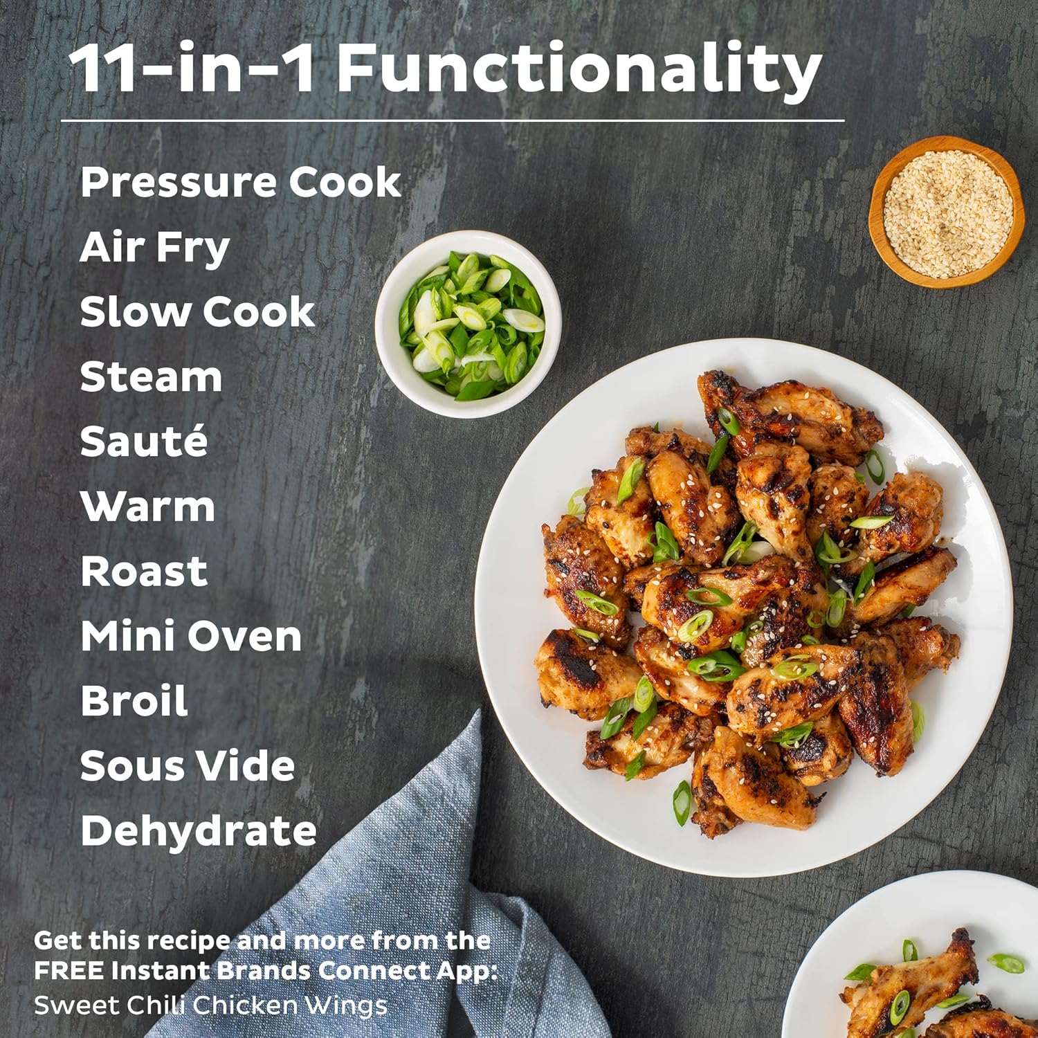 1760559116_Instant-Pot-Duo-Crisp-Pressure-Cooker-11-in-1-8-Qt-with-Air-Fryer-Roast-Bake-Dehydrate-and-more-Genuine-Instant-Pot-Tempered-Glass-lid-Clear-10-Inch-26-cm-8-Quart.jpg Instant Pot Duo Crisp Pressure Cooker 11 in 1, 8 Qt with Air Fryer, Roast, Bake, Dehydrate and more & Genuine Instant Pot Tempered Glass lid, Clear 10 Inch (26 cm) 8 Quart - Image 5