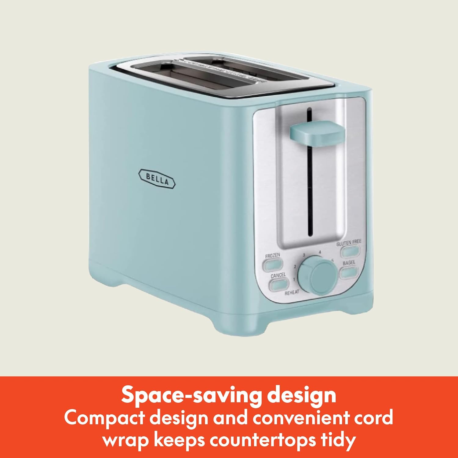 1760559248_BELLA-2-Slice-Toaster-with-Auto-Shut-Off-Extra-Wide-Slots-Removable-Crumb-Tray-and-Cancel-Defrost-Reheat-Function-Toast-Bread-Bagel-Waffle-Aqua.jpg BELLA 2 Slice Toaster with Auto Shut Off - Extra Wide Slots & Removable Crumb Tray and Cancel, Defrost & Reheat Function - Toast Bread, Bagel & Waffle, Aqua - Image 3
