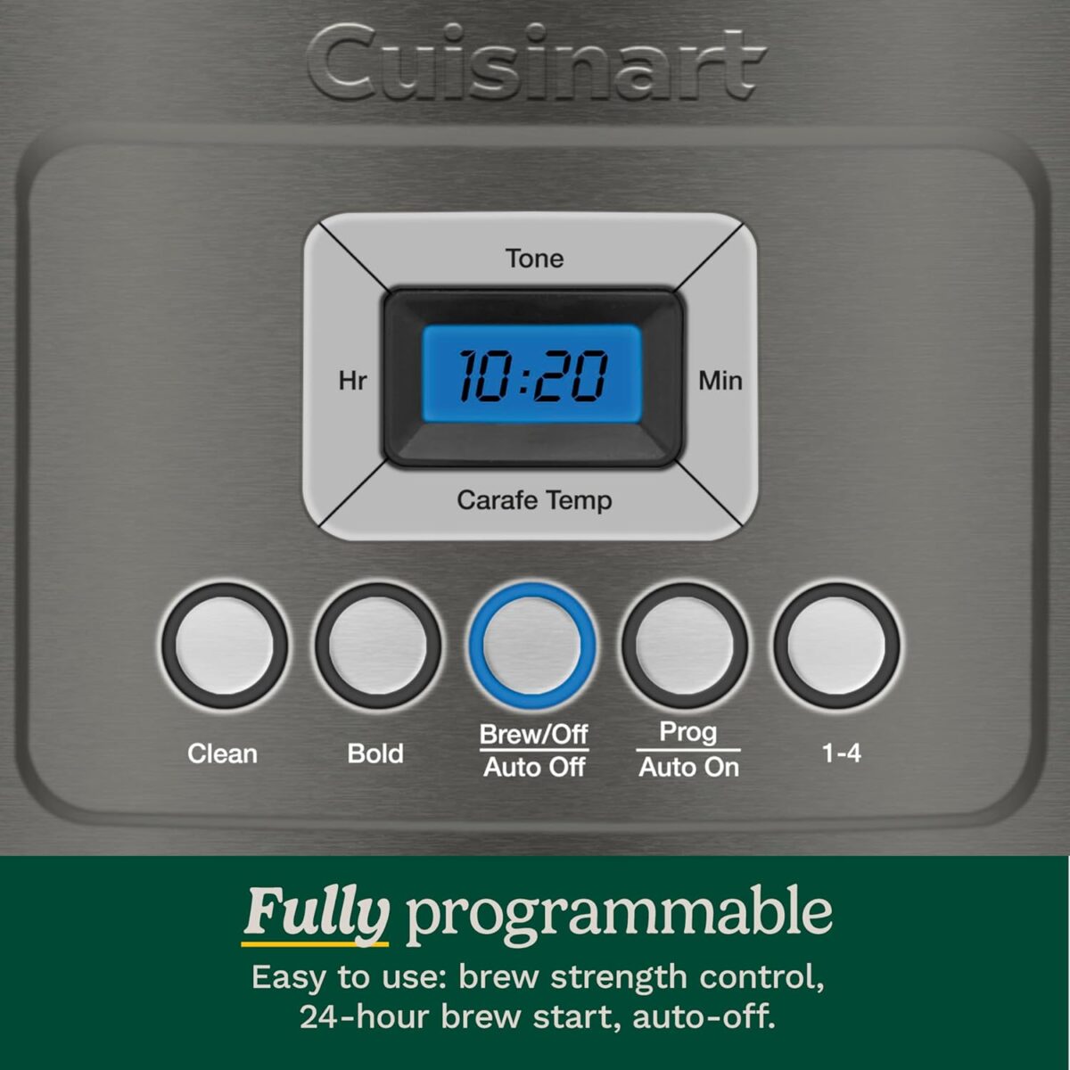 Cuisinart 14-Cup Coffee Maker, Programmable PerfecTemp Glass Carafe Coffee Machine with 1-4 Cup Setting, Brew Strength Control and Brew Pause, Stainless Steel, DCC-3200BKSNAS, Black - Image 5