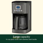 Cuisinart 14-Cup Coffee Maker, Programmable PerfecTemp Glass Carafe Coffee Machine with 1-4 Cup Setting, Brew Strength Control and Brew Pause, Stainless Steel, DCC-3200BKSNAS, Black - Image 6