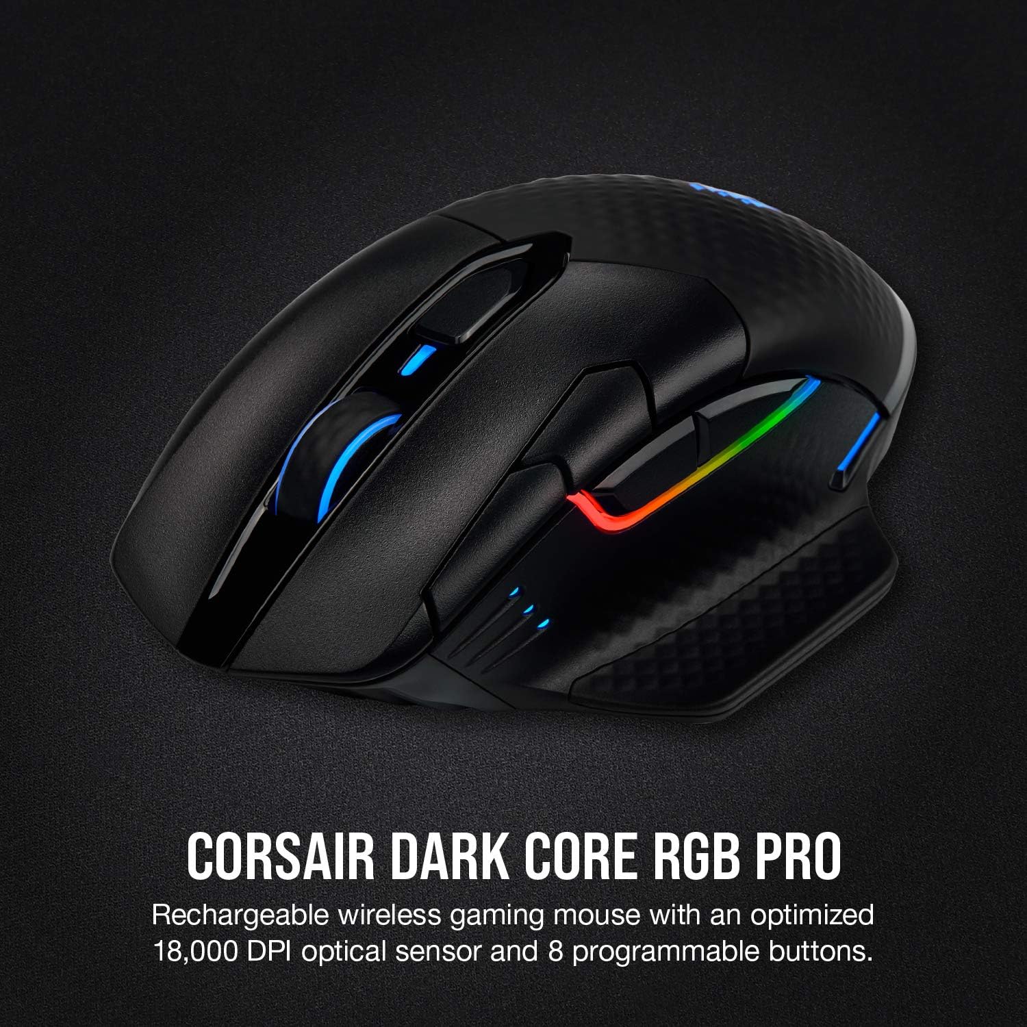 1760560142_Corsair-Dark-Core-RGB-Pro-Wireless-FPSMOBA-Gaming-Optical-Mouse-with-Slipstream-Technology-Black-Backlit-RGB-LED-18000-DPI-OpticalCH-9315411-NA.jpg Corsair Dark Core RGB Pro, Wireless FPS/MOBA Gaming Optical Mouse with Slipstream Technology, Black, Backlit RGB LED, 18000 DPI, Optical,CH-9315411-NA - Image 3