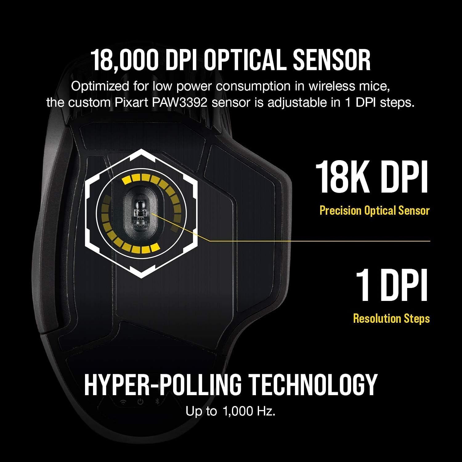 1760560146_Corsair-Dark-Core-RGB-Pro-Wireless-FPSMOBA-Gaming-Optical-Mouse-with-Slipstream-Technology-Black-Backlit-RGB-LED-18000-DPI-OpticalCH-9315411-NA.jpg Corsair Dark Core RGB Pro, Wireless FPS/MOBA Gaming Optical Mouse with Slipstream Technology, Black, Backlit RGB LED, 18000 DPI, Optical,CH-9315411-NA - Image 5