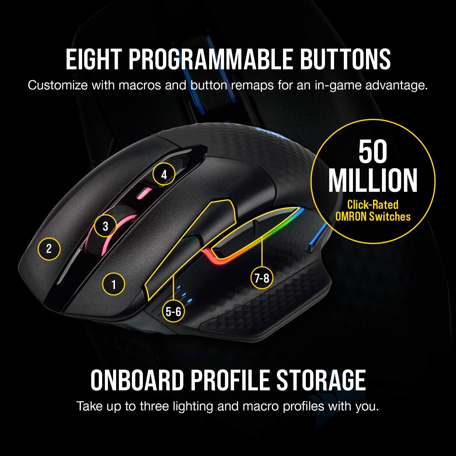 1760560153_Corsair-Dark-Core-RGB-Pro-Wireless-FPSMOBA-Gaming-Optical-Mouse-with-Slipstream-Technology-Black-Backlit-RGB-LED-18000-DPI-OpticalCH-9315411-NA.jpg Corsair Dark Core RGB Pro, Wireless FPS/MOBA Gaming Optical Mouse with Slipstream Technology, Black, Backlit RGB LED, 18000 DPI, Optical,CH-9315411-NA - Image 9