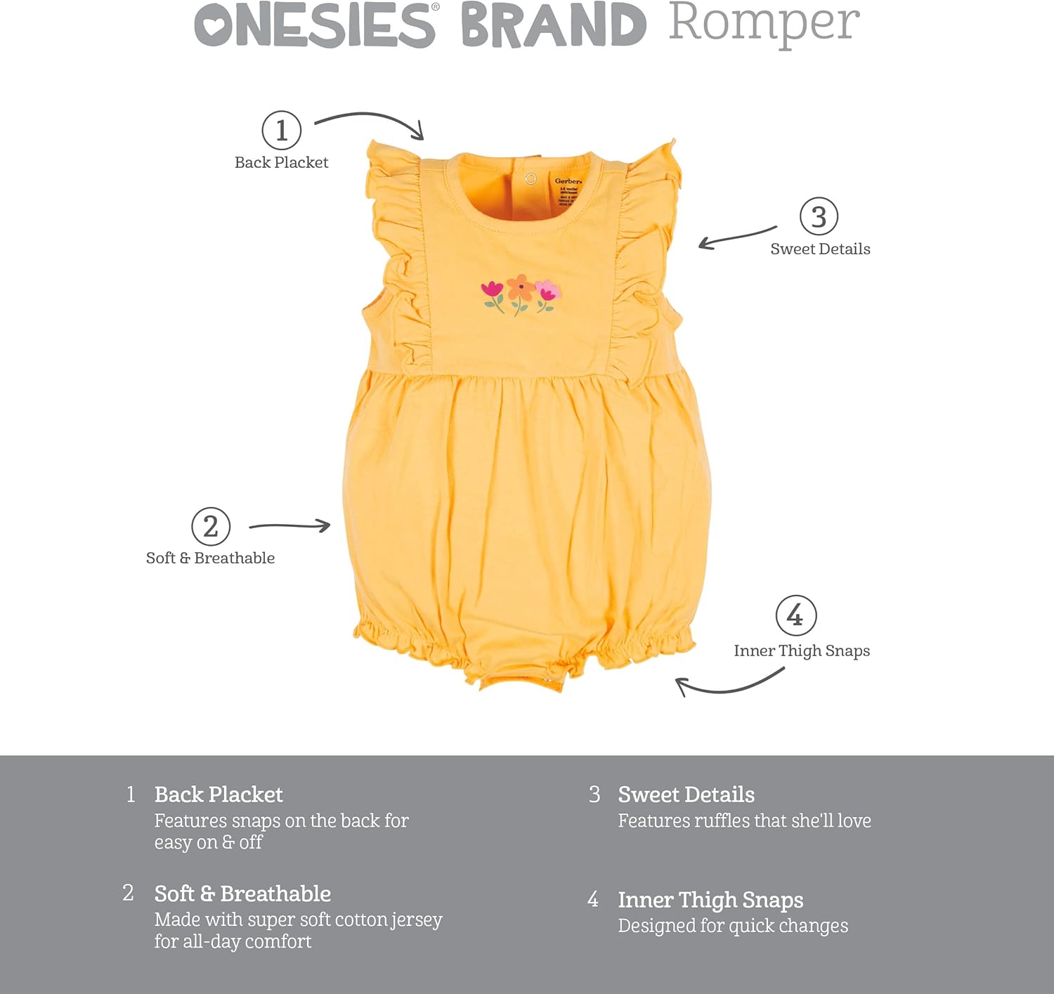 1760560280_Onesies-Brand-baby-girls-3-pack-Romper.jpg Onesies Brand baby-girls 3-pack Romper - Image 7