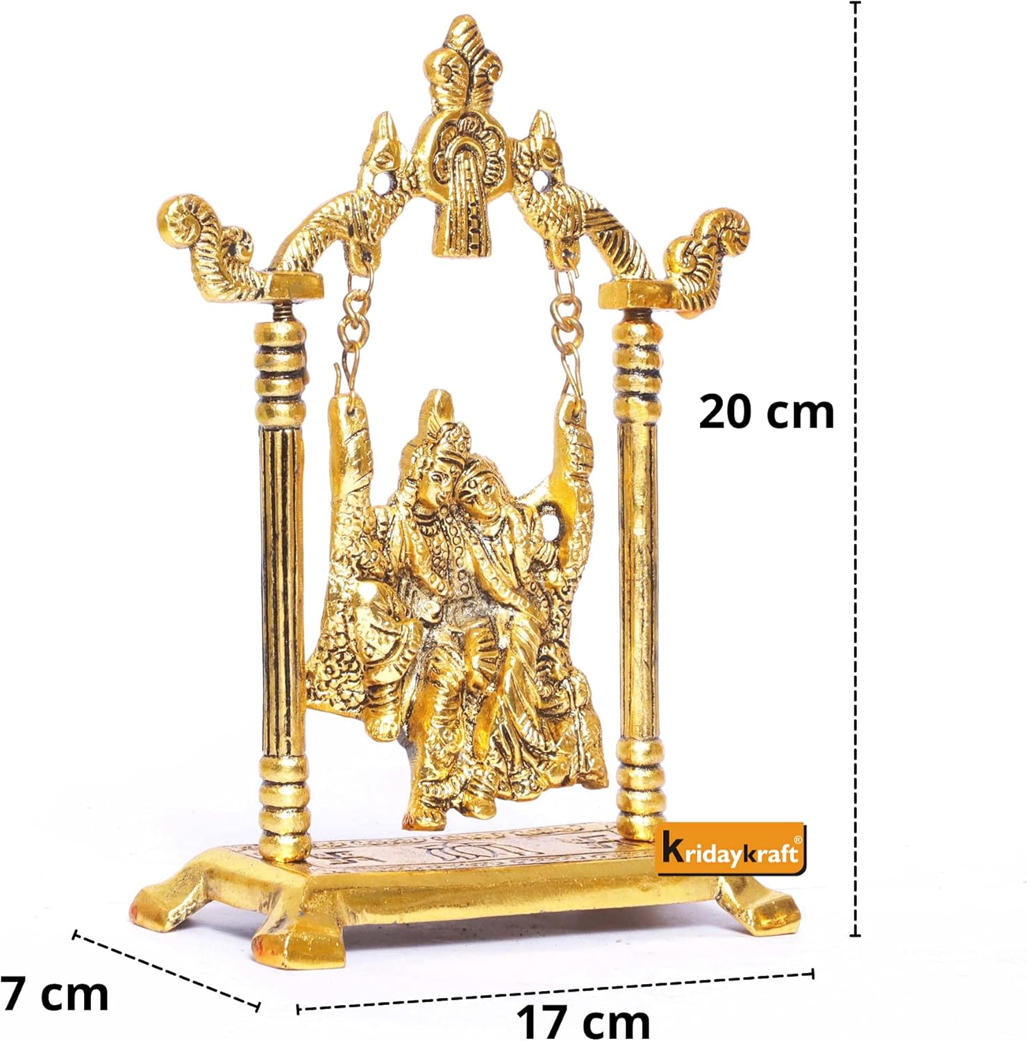 1760560941_Radha-Krishna-on-Swing-jhula-Metal-Statue-Gold-Plated-Decor-Your-HomeOffice-Radha-Krishna-MurtiShowpiece-FigurinesReligious-Idol-Gift-Article.jpg Radha Krishna on Swing jhula Metal Statue Gold Plated Decor Your Home,Office & Radha Krishna Murti,Showpiece Figurines,Religious Idol Gift Article... - Image 3