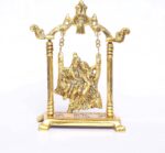 Radha Krishna on Swing jhula Metal Statue Gold Plated Decor Your Home,Office & Radha Krishna Murti,Showpiece Figurines,Religious Idol Gift Article... - Image 4