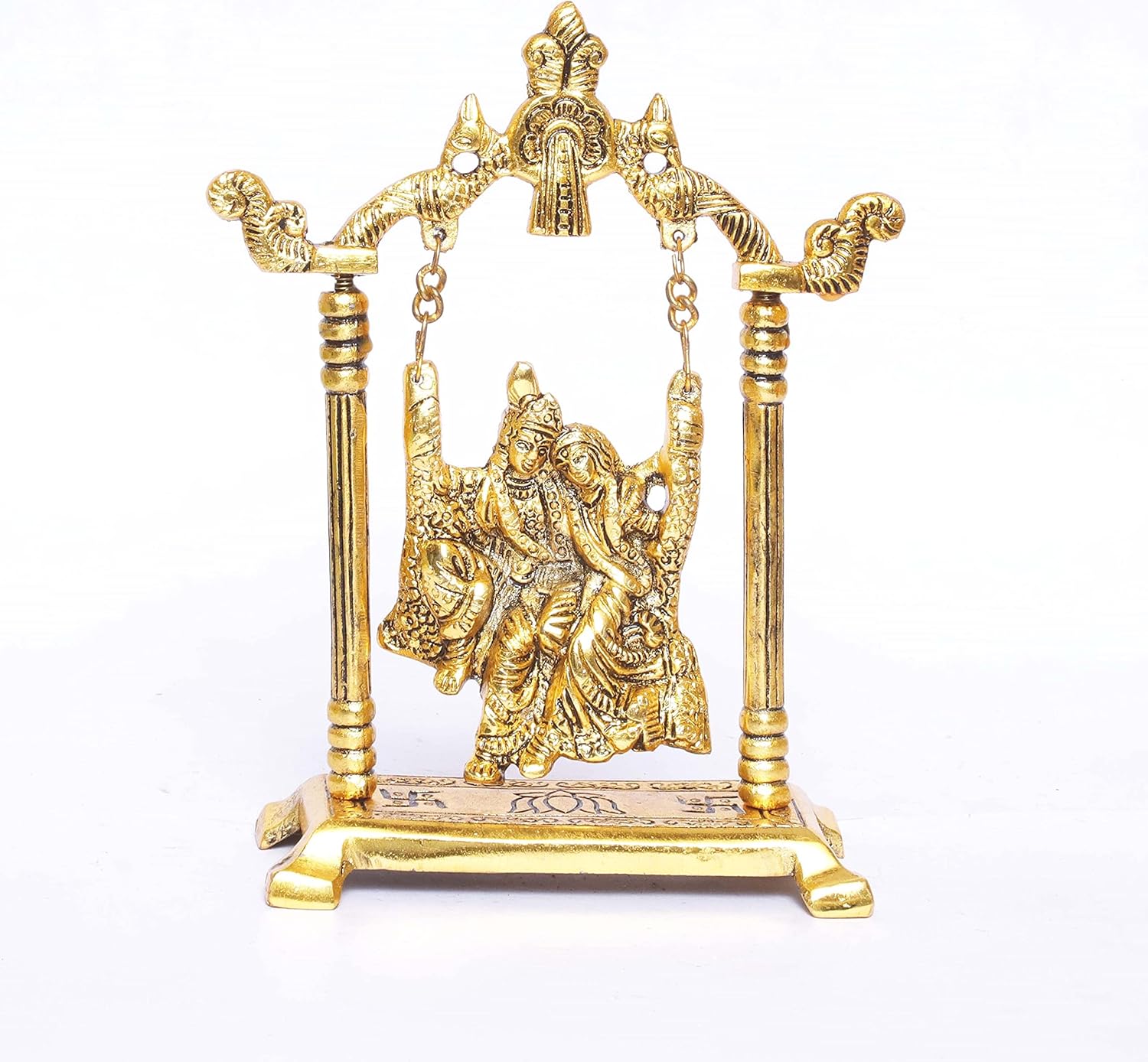 1760560944_Radha-Krishna-on-Swing-jhula-Metal-Statue-Gold-Plated-Decor-Your-HomeOffice-Radha-Krishna-MurtiShowpiece-FigurinesReligious-Idol-Gift-Article.jpg Radha Krishna on Swing jhula Metal Statue Gold Plated Decor Your Home,Office & Radha Krishna Murti,Showpiece Figurines,Religious Idol Gift Article... - Image 4