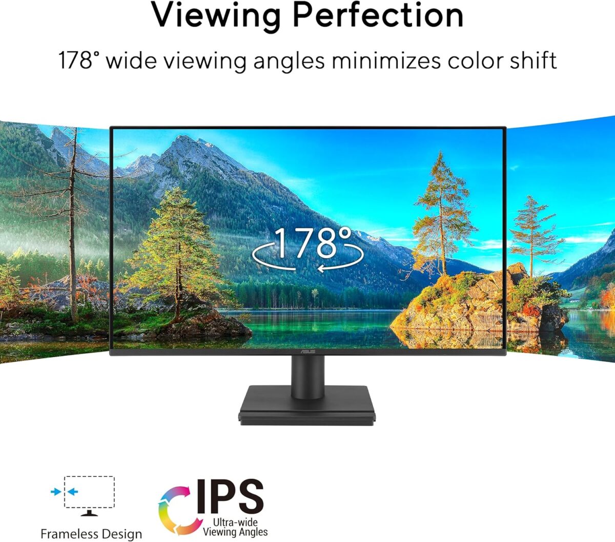 ASUS 24” (23.8-inch viewable) 1080P VA249HG Eye Care Monitor – IPS, Full HD, 99% sRGB, Frameless, 120Hz, Adaptive-Sync, 1ms, HDMI, VGA, Low Blue Light, Flicker Free, Wall Mountable, 3 yr Warranty - Image 3