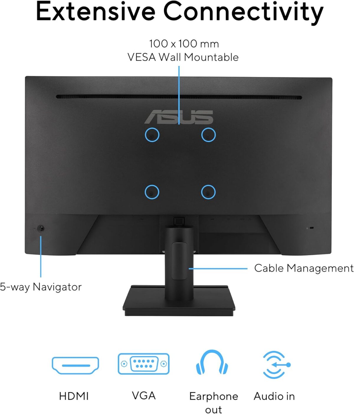 ASUS 24” (23.8-inch viewable) 1080P VA249HG Eye Care Monitor – IPS, Full HD, 99% sRGB, Frameless, 120Hz, Adaptive-Sync, 1ms, HDMI, VGA, Low Blue Light, Flicker Free, Wall Mountable, 3 yr Warranty - Image 7
