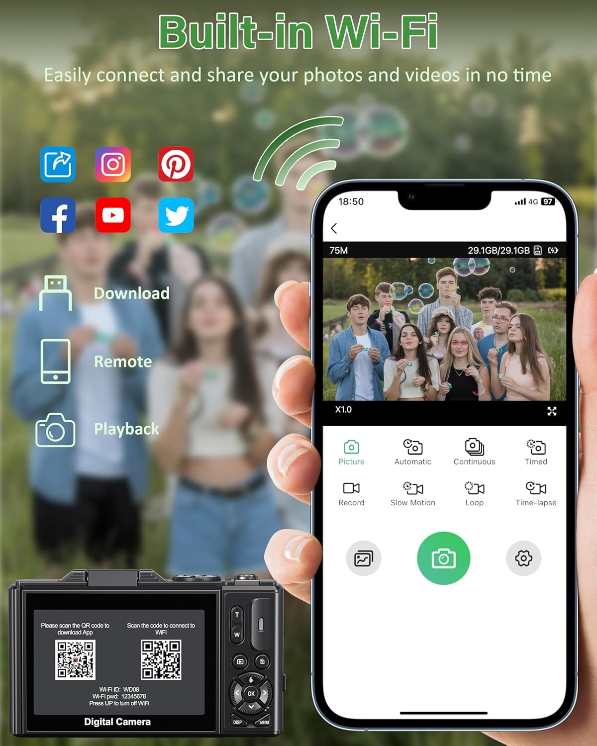 1760562640_5K-Digital-Camera-for-Photography-75MP-WiFi-Vlogging-Camera-for-YouTube-with-3-180°-Flip-Screen-18X-Zoom-UHD-Autofocus-Video-Camara-with-32GB-SD-Card-2-Batteries.jpg 5K Digital Camera for Photography, 75MP WiFi Vlogging Camera for YouTube with 3" 180° Flip Screen, 18X Zoom UHD Autofocus Video Camara with 32GB SD Card, 2 Batteries - Image 6