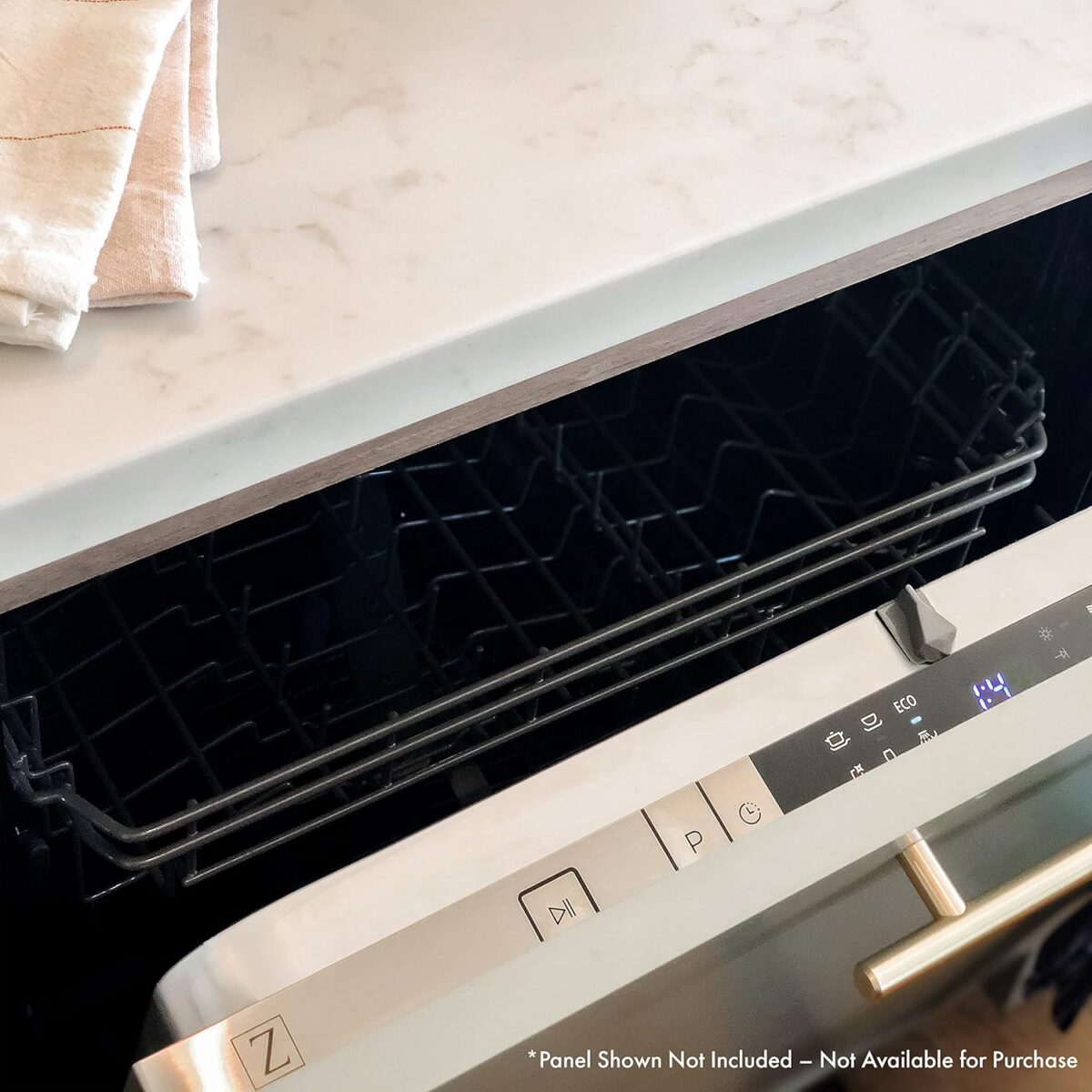 ZLINE 24 in. Top Control Dishwasher in Custom Panel Ready with Stainless Steel Tub - Image 9